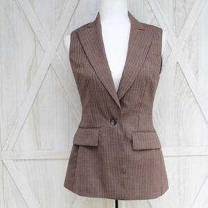 BCBGMAXAZRIA Button Top XS Brown Sleeveless